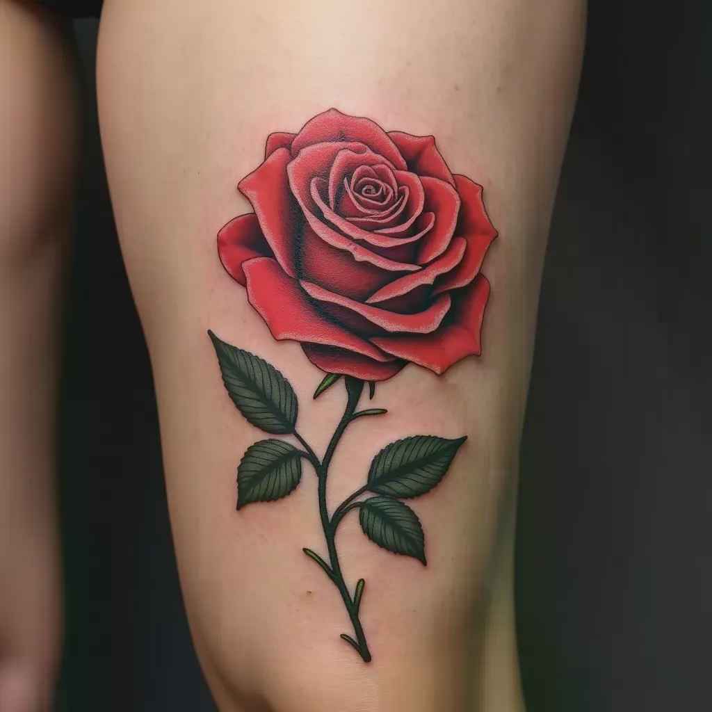 Rose tattoo meaning - love passion beauty