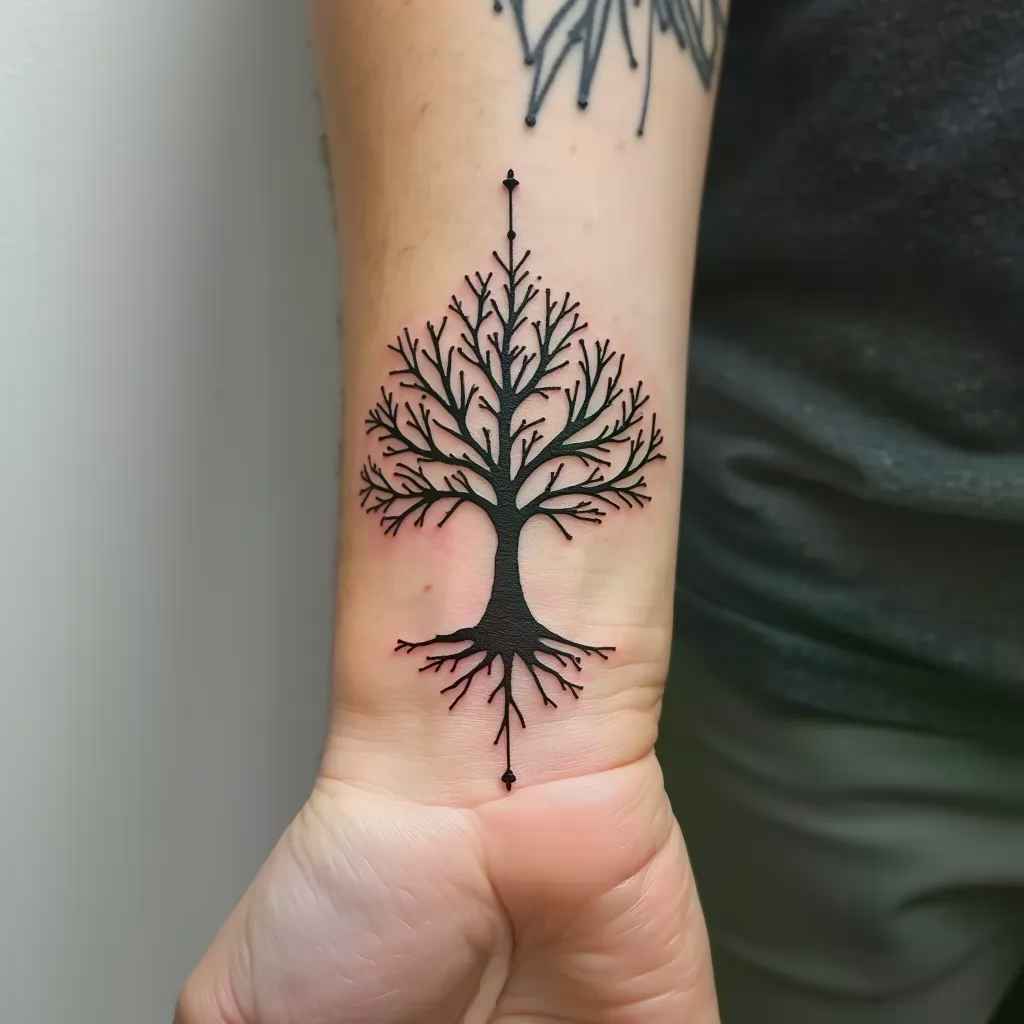 Family tree flower tattoo design