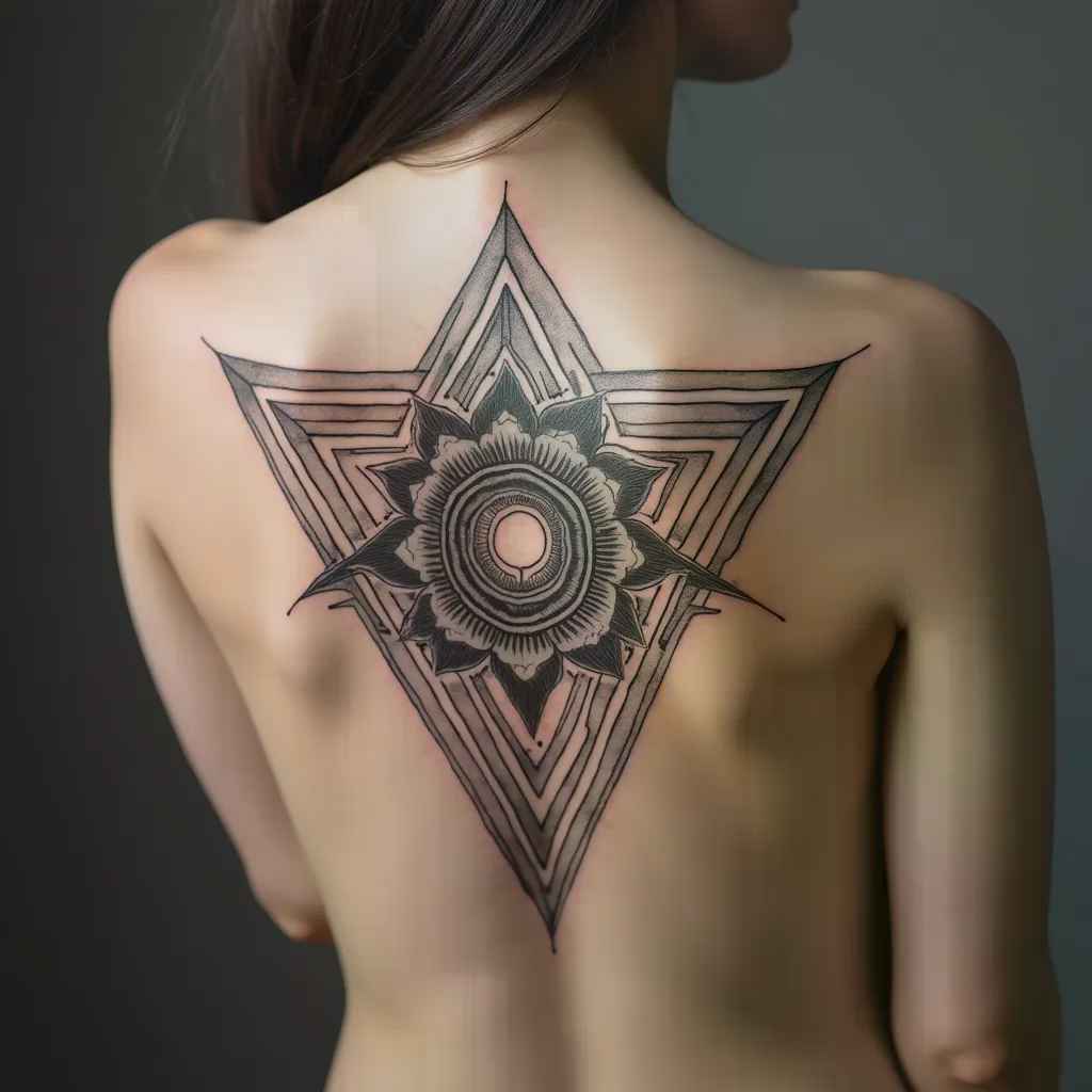 Blackwork geometric tattoo design - 2026 tattoo trend