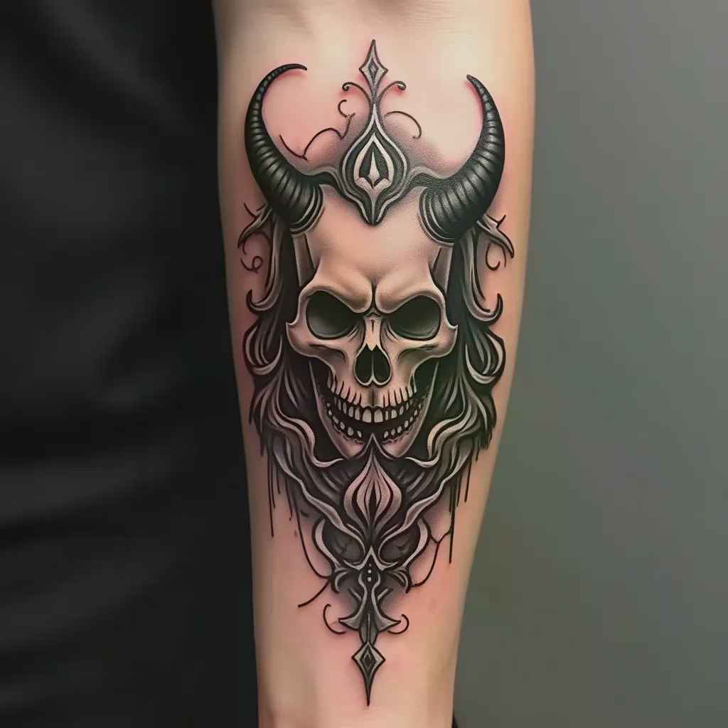 AI realistic tattoo design on forearm - AI tattoo creator tool by TattooGPT Art