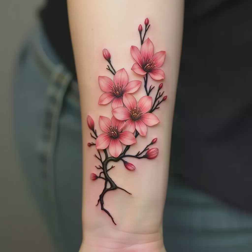 Cherry blossom tattoo meaning - beauty impermanence life