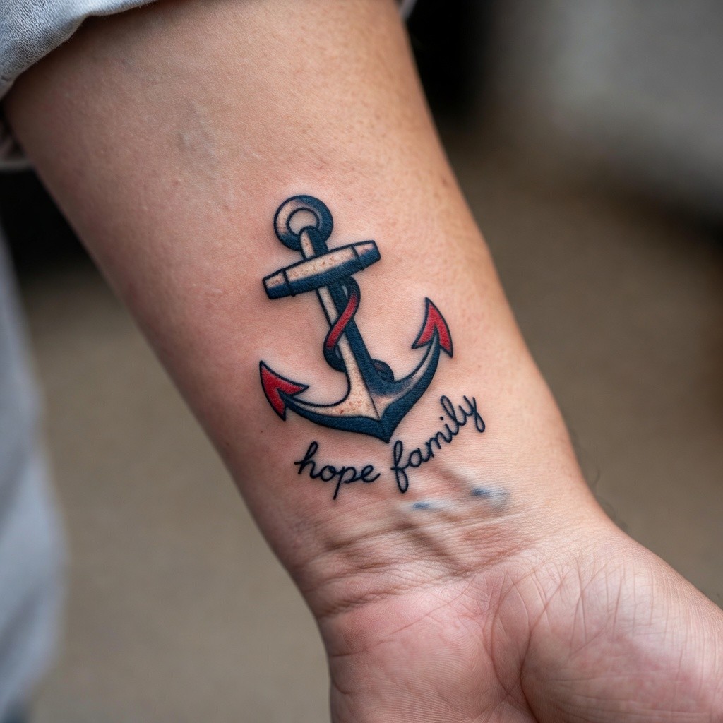 Traditional anchor tattoo design