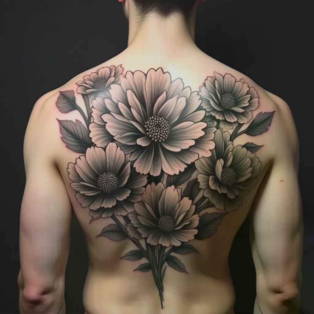 AI created tattoo design on shoulder - AI tattoo creator by TattooGPT Art