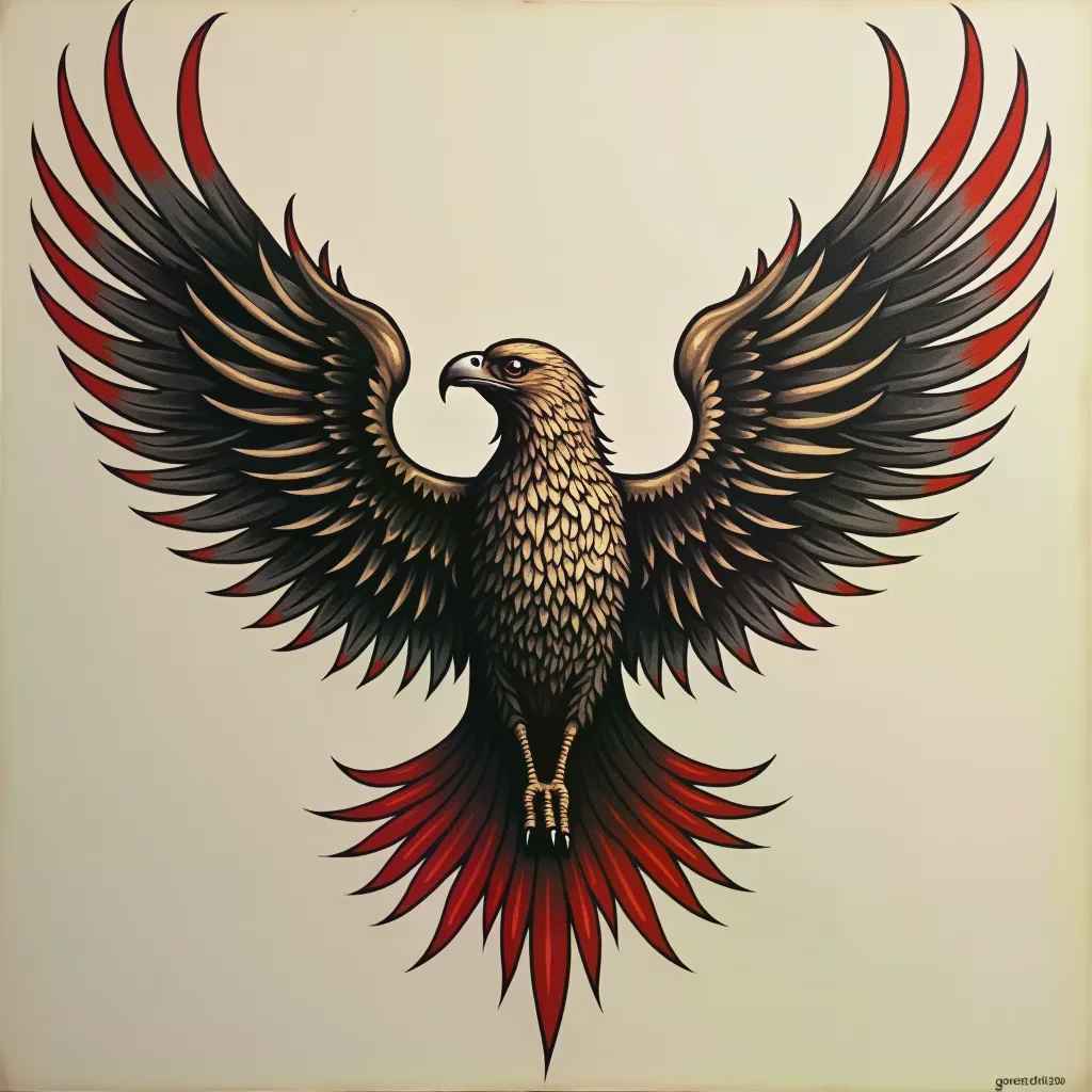 Traditional eagle tattoo bold colors