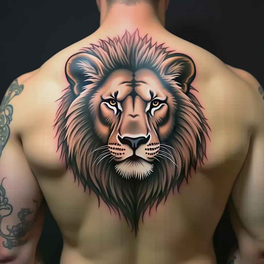 Lion tattoo meaning - courage leadership strength