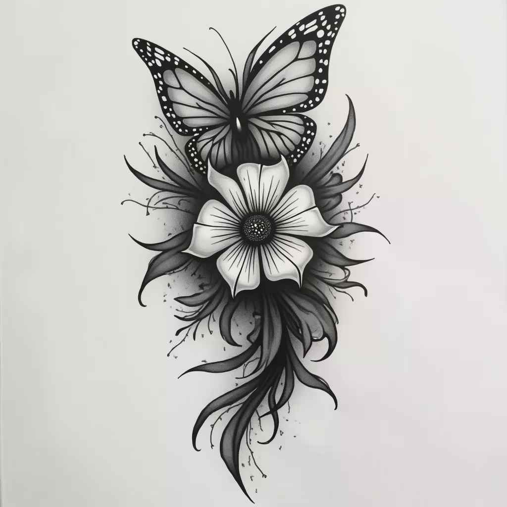 AI generated tattoo design on back - free AI tattoo maker by TattooGPT Art