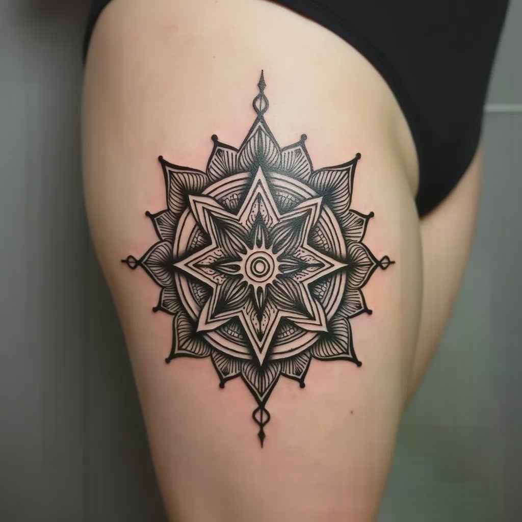 Intricate mandala tattoo design