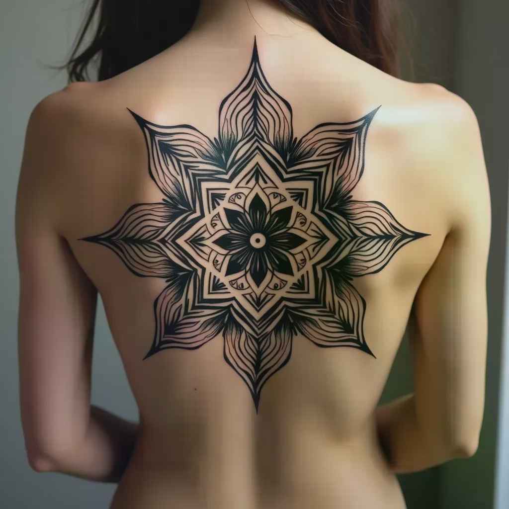 Geometric mandala tattoo pattern - tattoo design app by TattooGPT Art