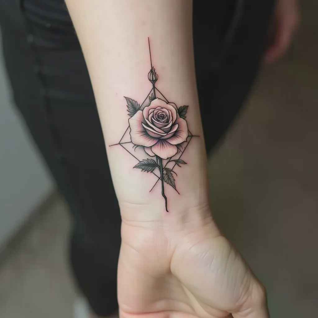 White rose flower tattoo design