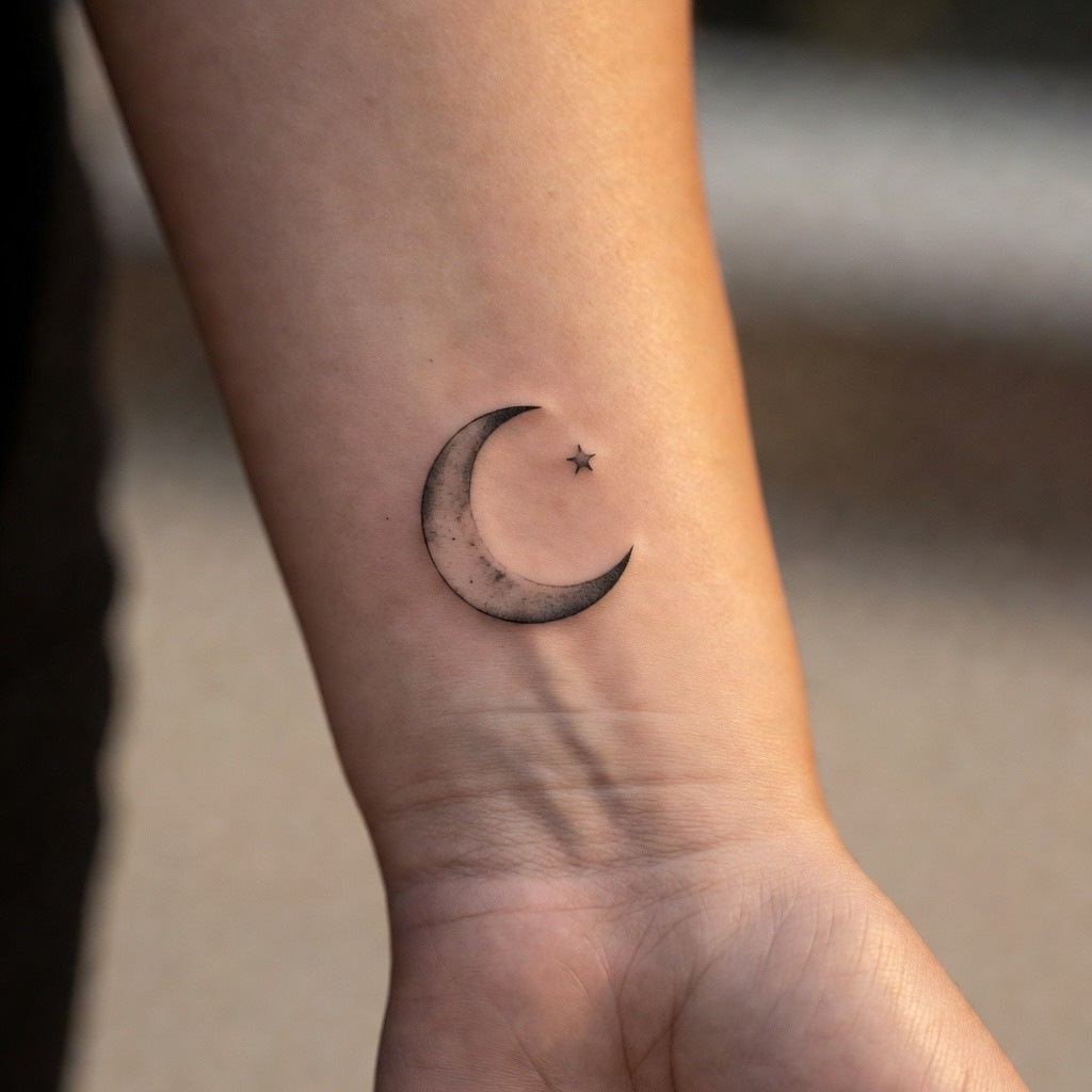 Sun moon and star celestial tattoo design
