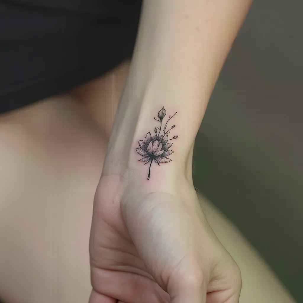 Delicate fine line tattoo - tattoo design app by TattooGPT Art