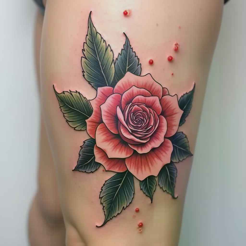 Geometric custom tattoo design on leg - AI custom tattoo designer by TattooGPT Art